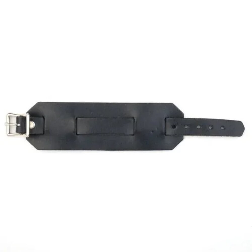 Men's Black Leather Cuff Bracelet